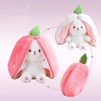 Strawberry Zip-Up Bunny Plush™