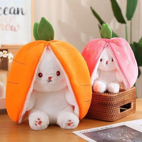 Strawberry Zip-Up Bunny Plush™