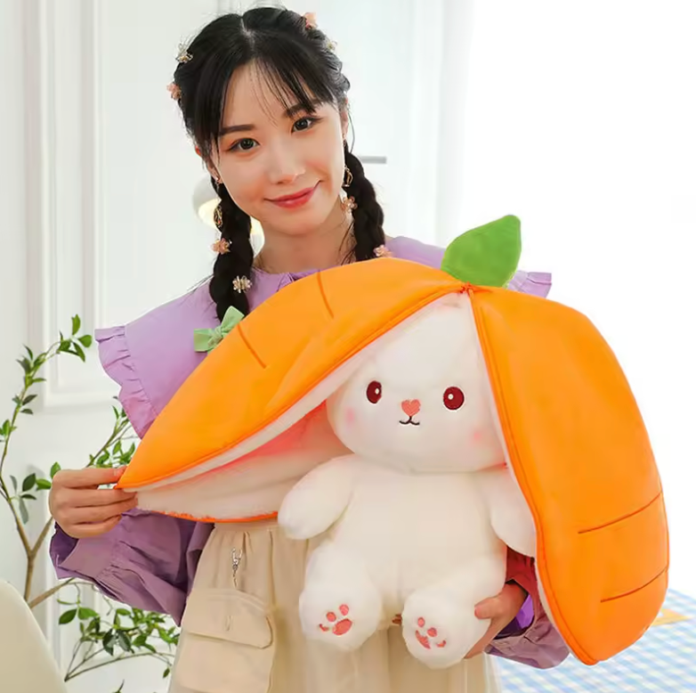 Strawberry Zip-Up Bunny Plush™